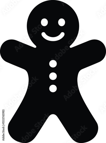 Gingerbread silhouette for the holidays: A classic gingerbread man shape, perfect for Christmas, evoking warmth and festive cheer.