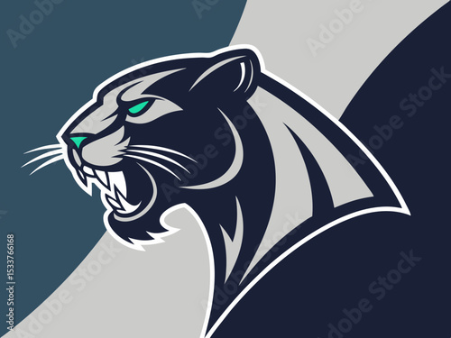 Powerful black panther silhouette atop a mountain, perfect for logos or designs.