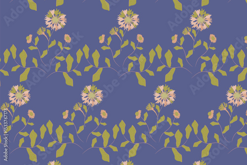 Soft, stitched wildflowers with an embroidery look, ideal for quilting projects, rustic fabric prints, and cozy farmhouse decor.