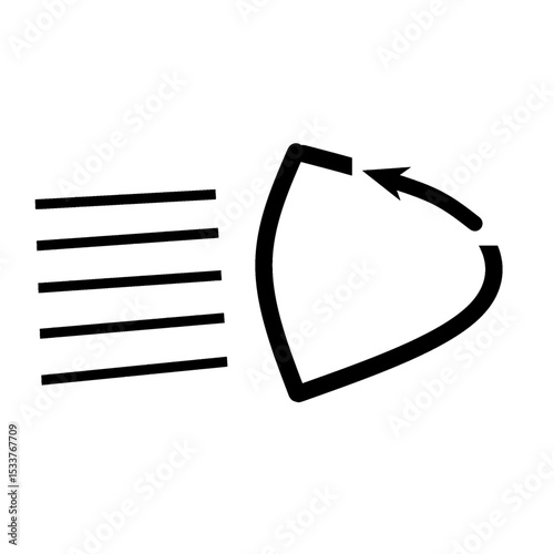 adaptive light system warning light indicator useful for automobile industruy silhouette.eps