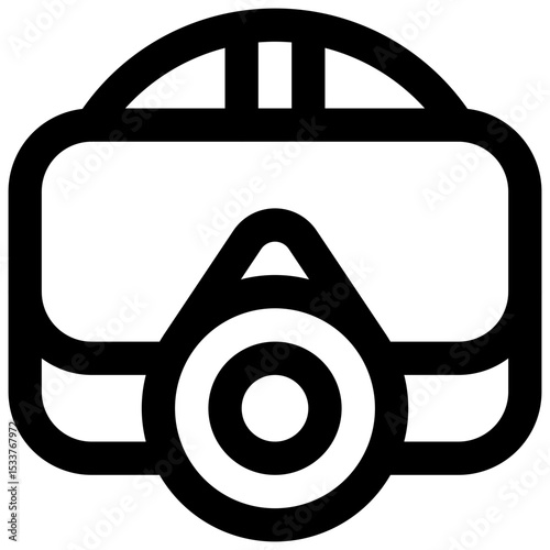  Full-face diving mask. Editable stroke vector icon.