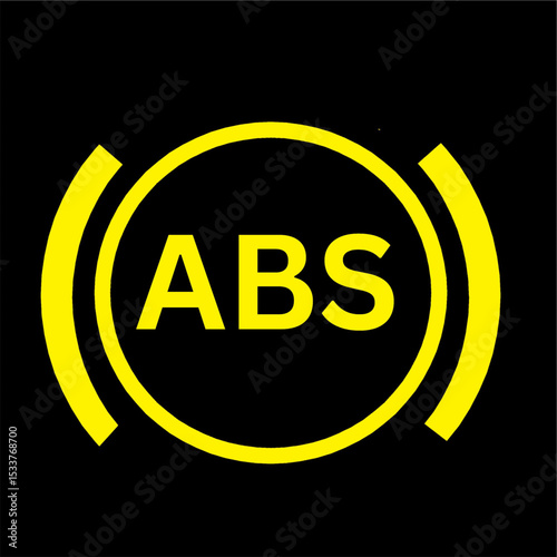 antilock braking system ABS warning light car indicator of ABS malfunction design useful for automotive industry.eps