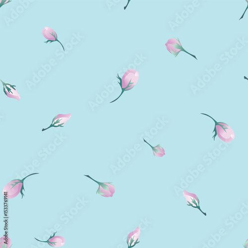 Woodbine and sweetbriar bud scatter stock