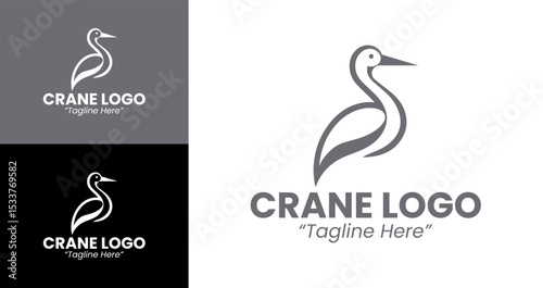 Stylish and Simple Crane Logo for Professional Branding and Corporate Identity