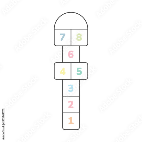 Hopscotch game. Children playground