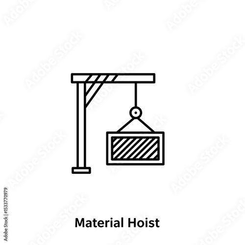 Material hoist lifting load in simple outline design  