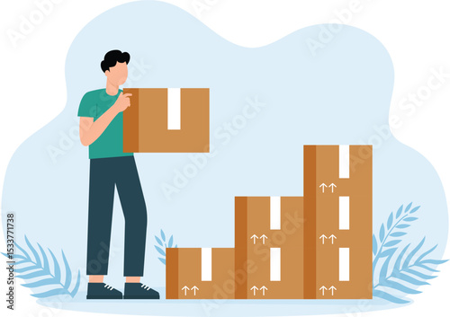Delivered Warehouse,Loading delivery truck, checking cargo and transport document
