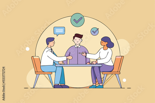 Business team successfully meeting and agreeing on new project ideas in a bright office