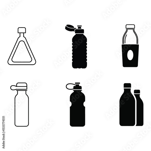 Symbols for Water and Liquid Bottles