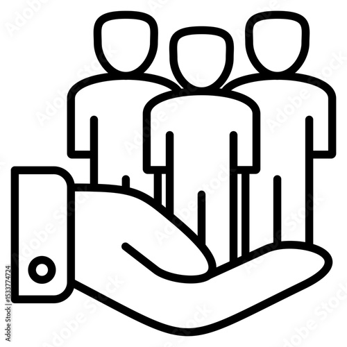 Participation line icon