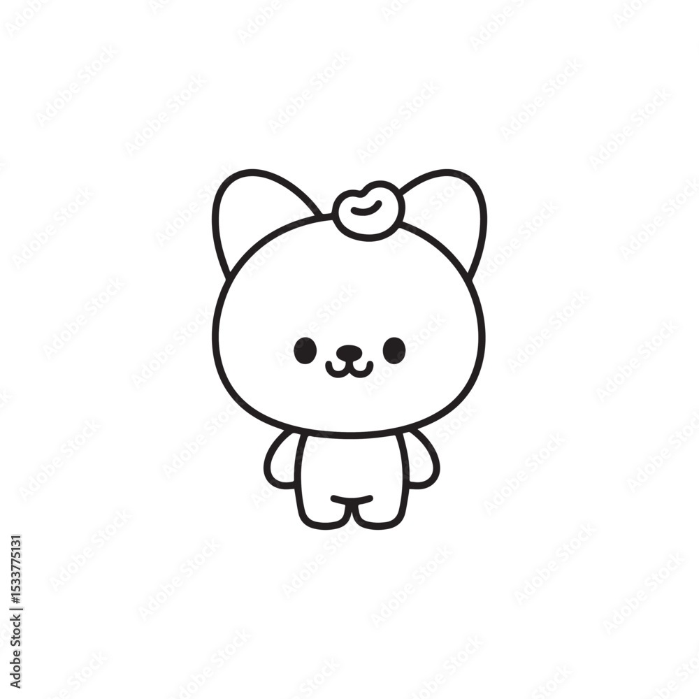 Fototapeta premium Cute kawaii bear drawing vector illustration 