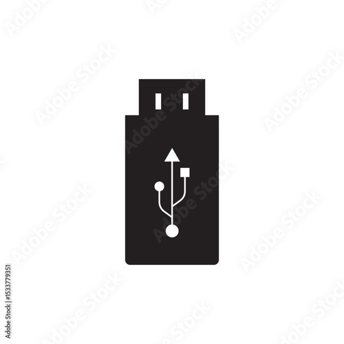 USB icon vector. Flash Drive icon symbol isolated on white background.