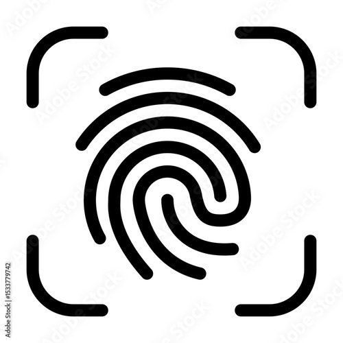 fingerprint scan icon for user identification and personal secure access