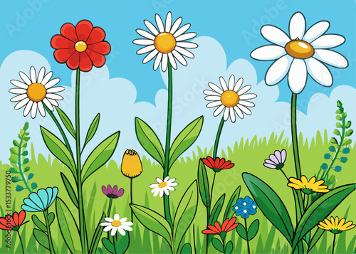 Coloring book for Field of flowers with bees flying around them field of flowers with bees flying around them