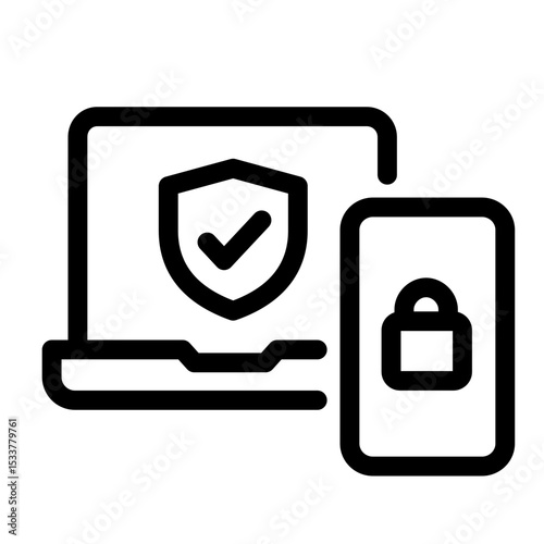 Two-Factor Authentication 2FA Icon for Security on Web Devices