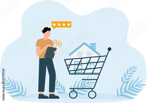 House on discount,House expense and cost, too expensive payment or high interest rate mortgage concept
