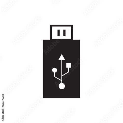 Usb icon vector. USB symbol. usb flash drive icon vector illustration. Usb icon on white background.