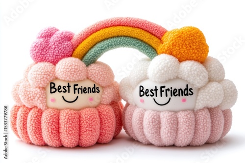 Cute Colorful Plush Toys Representing Friendship with Rainbow Design
