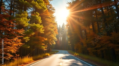 Overhead shot of a countryside road