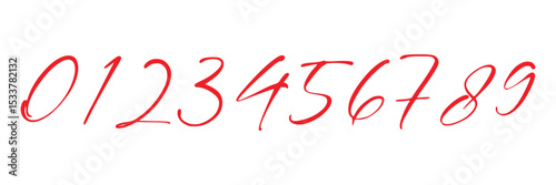 set of brush stroke, marker textured numbers. numbers 1, 2, 3, 4, 5, 6, 7, 8, 9, 0. stylish hand draw brush painted numbers set. bold brush drawn grunge. dirty texture vector. rough brush strokes. 