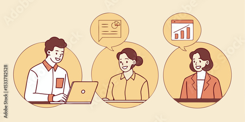 Team of business professionals analyzing statistics and data in a collaborative office meeting
