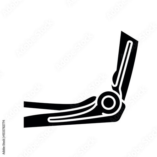 endoprosthesis elbow black glyph icon for digital and print projects.