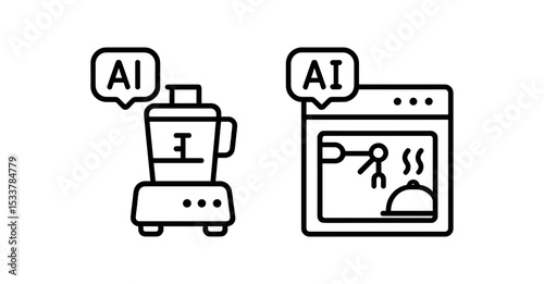 Outline icons of soil and leaf scanners with leaf symbol vector line icon illustration