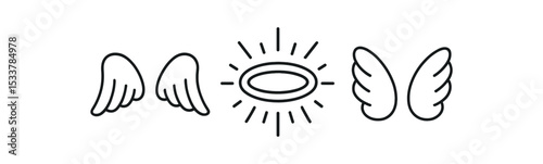 Set of three heart icons: peaceful, romantic, passionate vector line icon illustration