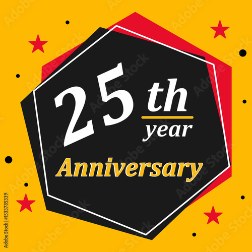25th Year Anniversary Celebration Badge Design