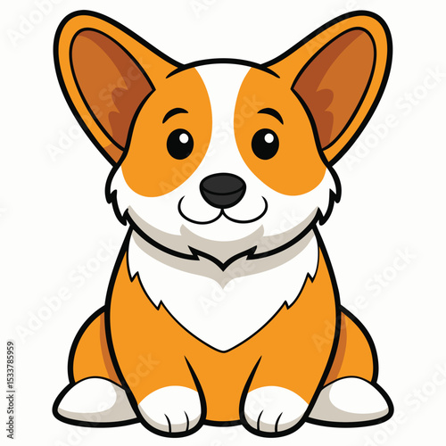 Sturdy Corgi sitting low to the ground, ears upright, a watchful gaze.