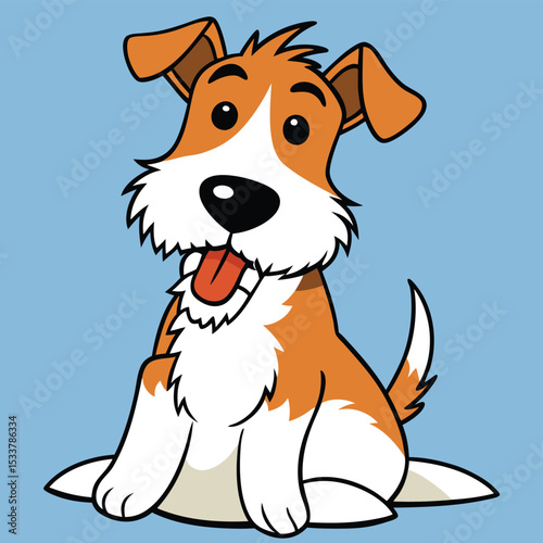 Wire-haired Fox Terrier enthusiastically tearing paper, a playful mess maker.