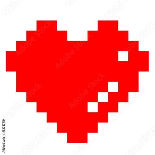 カラフルなハートマークのドット絵