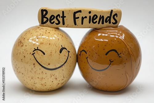 Two Smiling Cartoon Characters Symbolizing Friendship and Joy