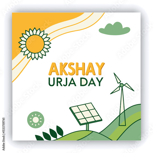 Renewable Energy Concept Vector Illustration for Website Banner, Advertisement and Marketing Material, Online Advertising, Social Media Marketing etc.