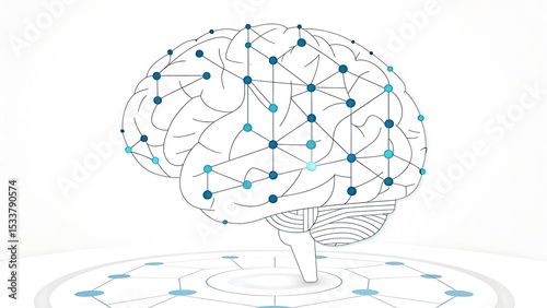 Artificial Intelligence Brain Digital Node Network