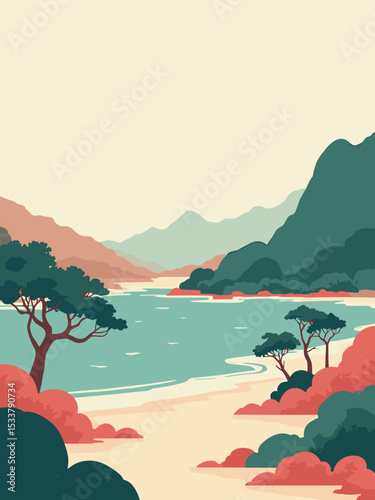 Shantou — Chen Cihong Residence, Zhongshan Park, Jinyuan Beach Park in coral, mint, driftwood, and ivory
