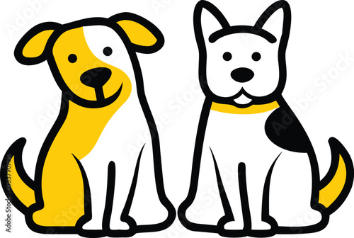 Shiba Silhouette Japanese Dog Breed, Pet Animal, Canine Outline, Flat Vector Illustration
