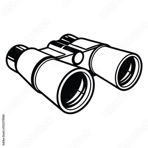 binoculars on white background