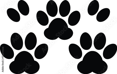 Different animal paw print vector icon set 