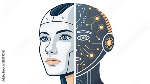 Cybernetic Human Face AI Chip Implant