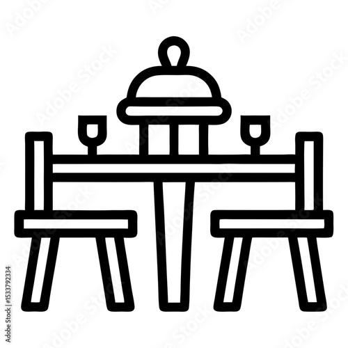 table and chairs vector