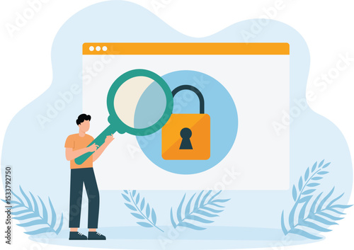 Website protection,Data protection Concept for web page, banner, presentation, social media, documents
