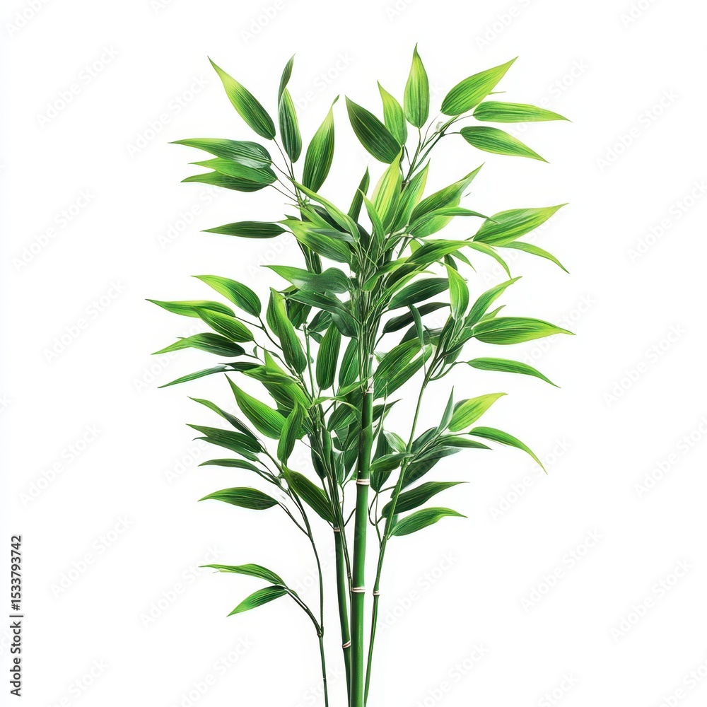 Obraz premium Green bamboo plant isolated on white background