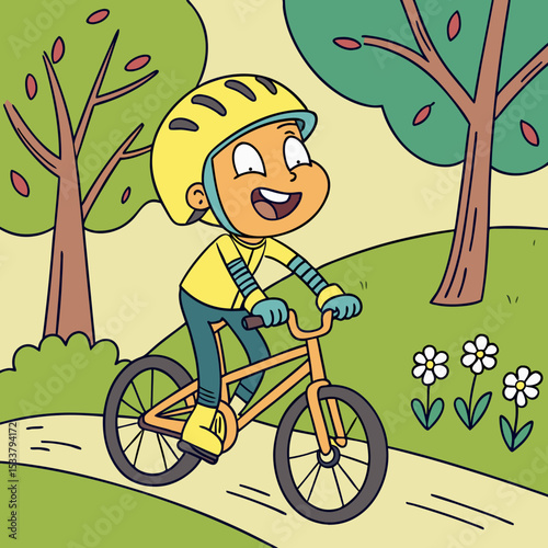 Happy Bicycle Character