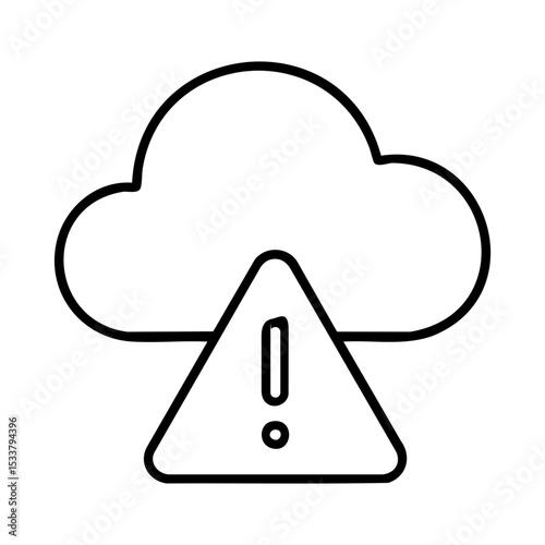 Cloud alert icon for data sync or storage issues