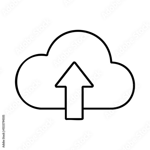 Cloud upload icon with upward arrow for file transfer