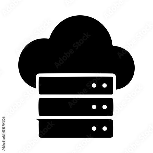Cloud server icon for data hosting and remote storage