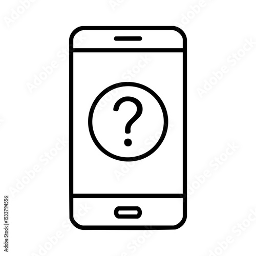 Mobile help icon with question mark for tech support