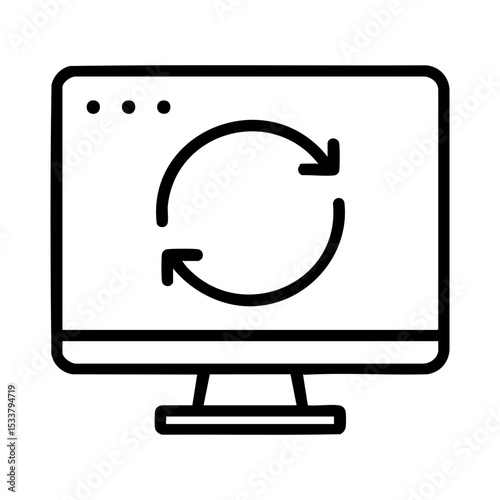 Monitor screen icon showing circular refresh update arrows