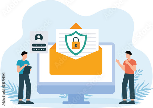 Email Security,phishing attack concept. Digital online cyberattack with fraudulent scam emails that contain

